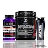 Creatina Ultimate Nutrition 300gr+Venom 40 Sv+Shaker